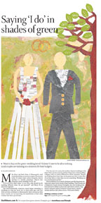 Green wedding illustration